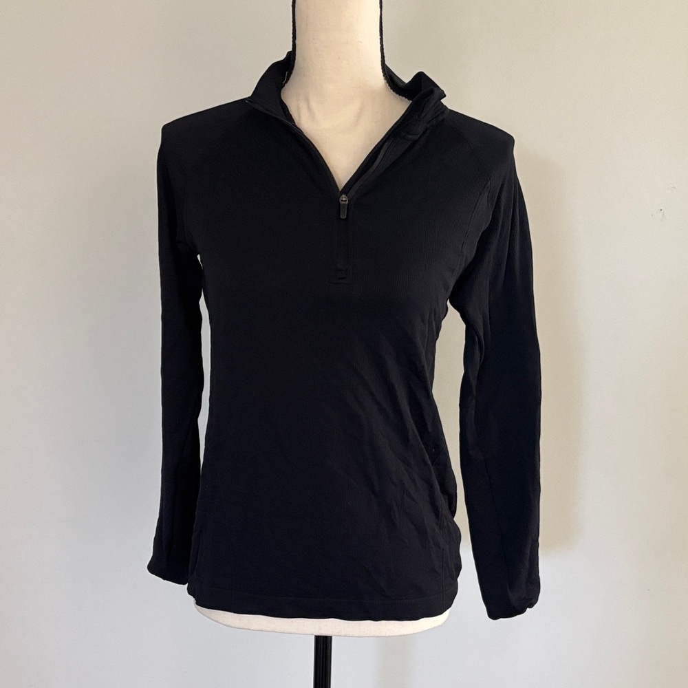 H&M Black Long Sleeve Quarter-Zip Top